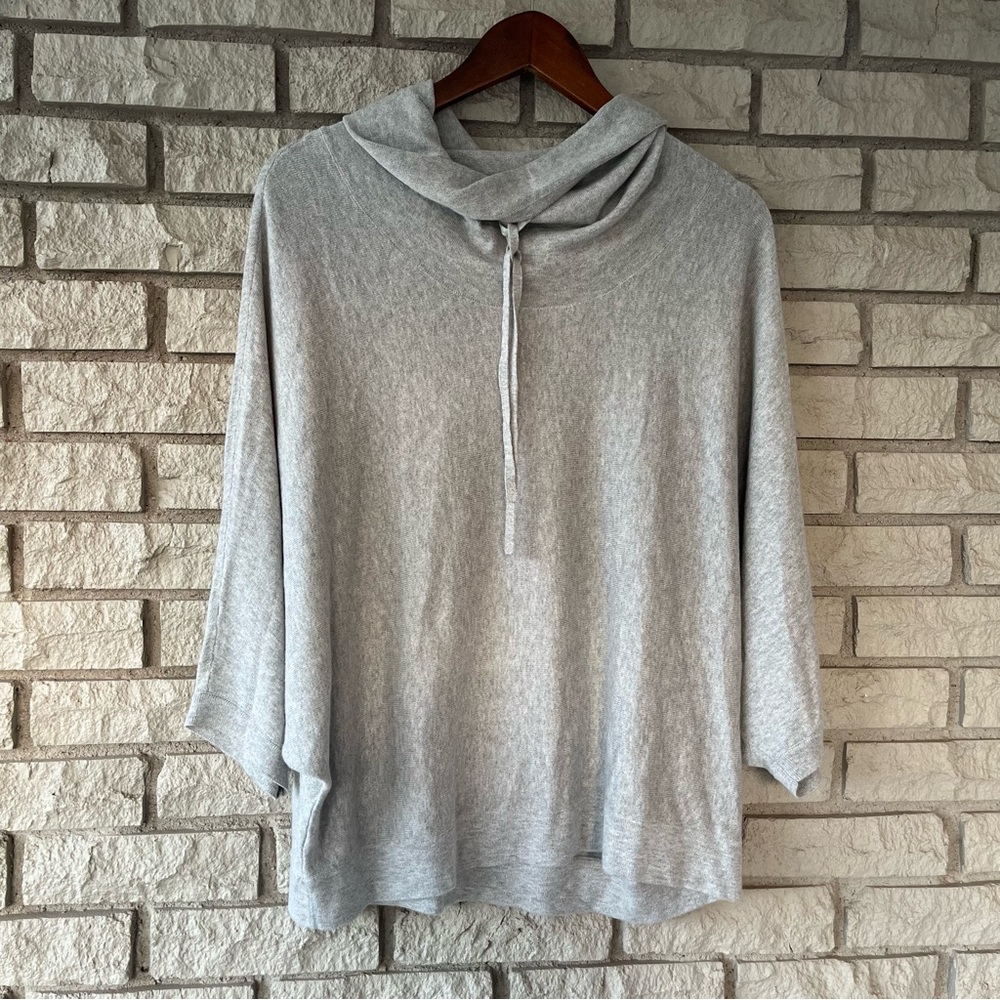 NWT J.Jill Pure Jill Organic Cotton Gray Cowlneck Sweater Size Large Petite